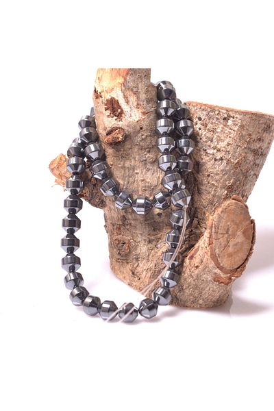 Taş Sandığı Double Funnel Hematite Stone String - 8 mm