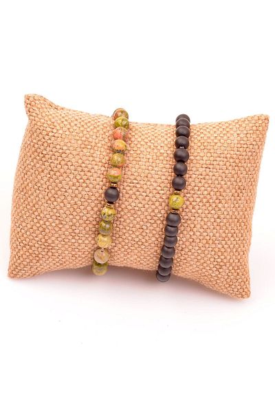 Taş Sandığı Two Natural Stone Bracelets - Lover Bracelet
