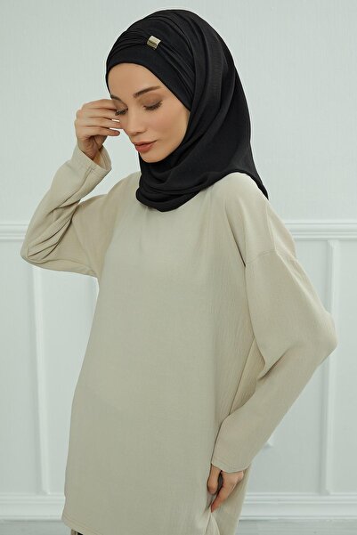 Aisha's Design Accessory Detailed Aerobin Shawl, Cps-94, Black