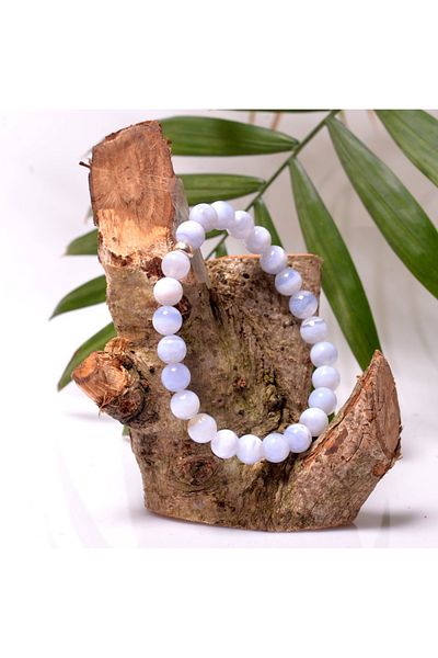 Taş Sandığı Chalcedony Stone Bracelet - 8 mm