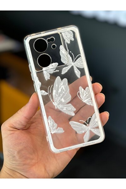 Fibaks Mi 13t/13t Pro Kılıf Tasarımlı Desenli Kamera Korumalı Şeffaf Kelebek Esnek Yumuşak Silikon Kapak