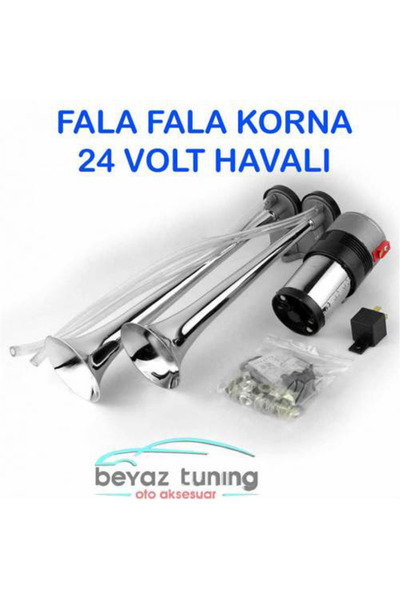 Universal Fala Fala Korna Havalı Metal Kromajlı 24 Volt