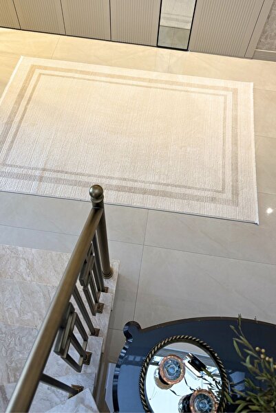 Cool Halı Safir 8602 Krem Halı Yolluk Oturma Odası Salon Halısı Antre Hol Kor...