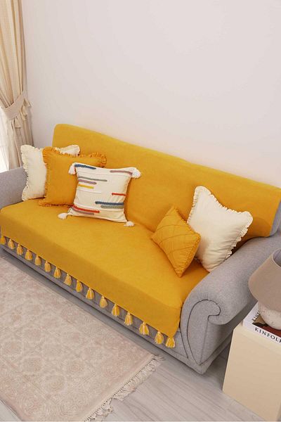 Aisha's Design 180x210 cm Tufted Sofa Cover - Back and Seating Cover, KO-31