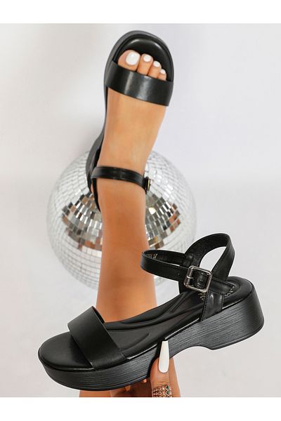 Sneak-a-Peek By Styli Single Band Ankle Strap Flatform Sandals