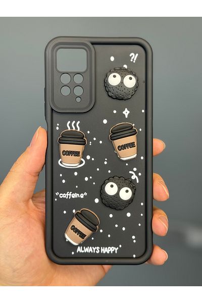 Fibaks جراب Redmi Note 11 Pro/12 Pro 4G بتصميم منقوش لحماية الكاميرا من السيليكون بسكويت القهوة
