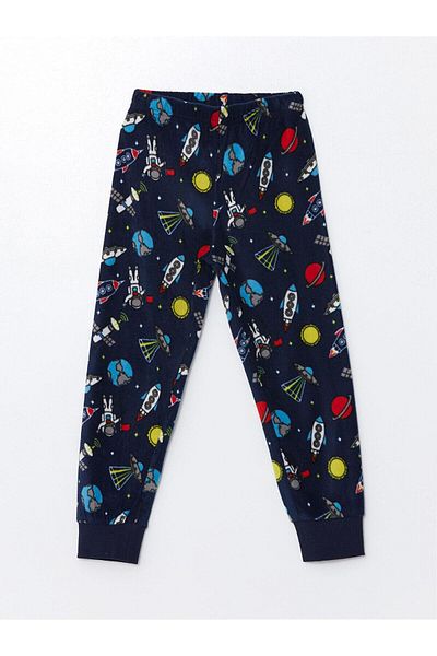 LC Waikiki LCW Παιδική στάμπα με ελαστική μέση Fleece Boy's Sleepwear Bottom