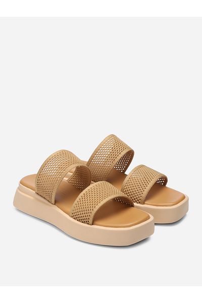 GNIST By Styli Textured Double Strap Flatform Sandals