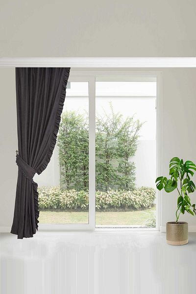 Aisha's Design ستارة خلفية مقاس 245x140 سم - حافة مكشكشة، حافة يسار، pr-2sol