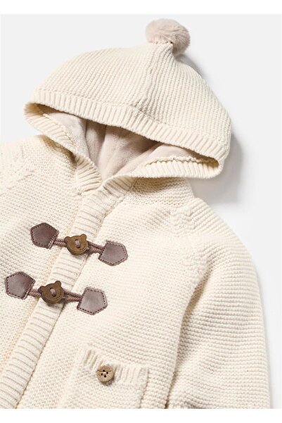 MAYORAL Baby Boy Cream Knitwear Cardigan 2303 - Lined