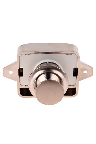 VKTECH Chrome Color 1pc Mini Push Lock Button Catch Lock Cupboard Door Knob Camper Caravan Motorhome Rv Cab