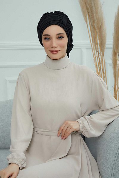 Aisha's Design Pleated Design Chiffon Ready Turban,HT-107,HT-107