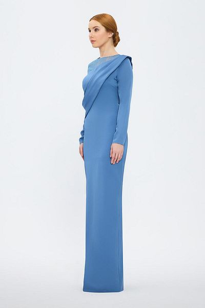CENGIZ AKTURK Long Sleeve Lace Embroidered Long Evening Dress - 1036C