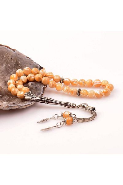 Taş Sandığı Brown Mother of Pearl Stone Rosary (7 mm)