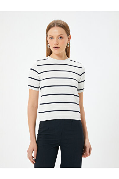 Koton Pulover tricot cu mânecă scurtă cu decolteu