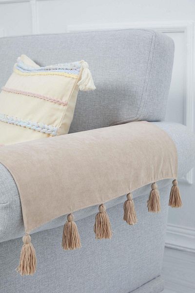 Aisha's Design 65x55 cm Tasseled 2-Piece Armrest Set - KC-4