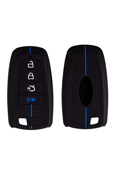 Choice1 غطاء مفتاح من السيليكون الناعم باللون الأزرق لسيارات فورد إيدج، إكسبل...