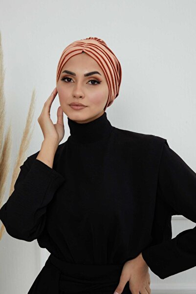 Aisha's Design Πλισέ βελούδινο μαντήλι, B-13K, σομόν