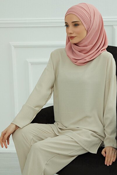 Aisha's Design Pleated Design Aerobin Shawl, Cps-90, Khaki Green