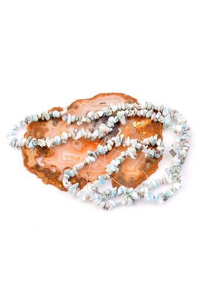 Taş Sandığı Larimar Stone Unshaped String - Broken Stone
