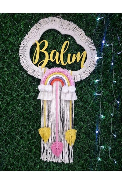 süslü organizasyon Στολίδι πόρτας Bulut - Macrame - 35*25 εκ