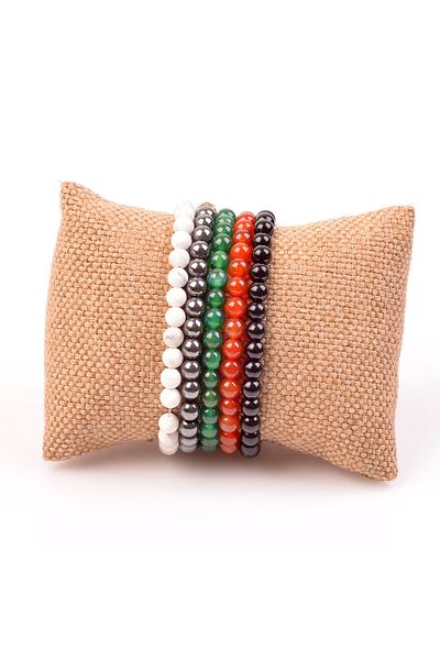 Taş Sandığı 6 Mm Five Pieces Natural Stone Bracelet