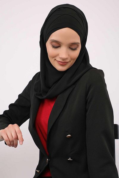 Aisha's Design Classic Design Cross Sewing Practical Chiffon Shawl,cps-15,cps-15