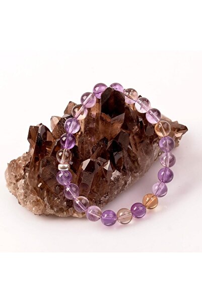 Taş Sandığı Ametrine Stone Bracelet - 8 mm (Silver Apparatus)