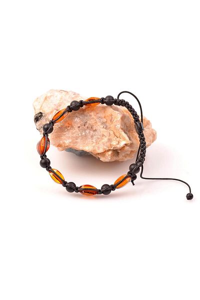 Taş Sandığı Macrame Drop Amber Bracelet