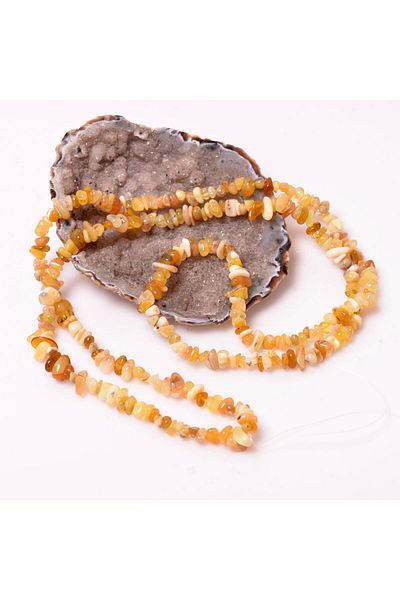Taş Sandığı Yellow Opal Stone Unshaped String - Broken Stone