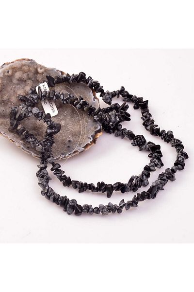 Taş Sandığı Obsidian Stone Unshaped String - Broken Stone