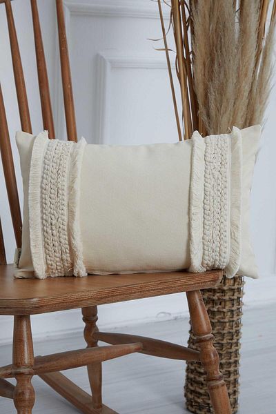 Aisha's Design Throw Pillow Cover - Knitted Detailed, K-291 Model