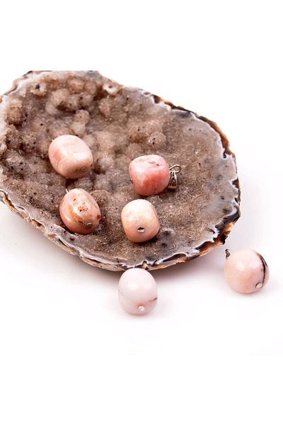 Taş Sandığı Pink Opal Stone Necklace - Unshaped Gems