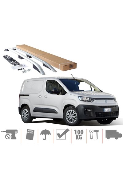 beyaztuning Fiat Doblo 3 Maxi Üst Port Bagaj Tavan Çıtası 2023 Sonrası Gri