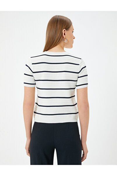 Koton Pulover tricot cu mânecă scurtă cu decolteu