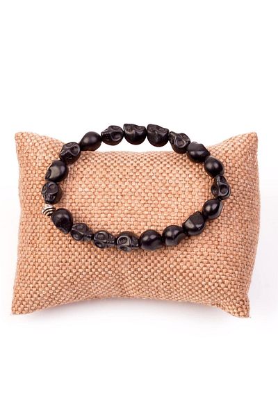 Taş Sandığı Skull Turquoise Stone Bracelet - Painted Turquoise