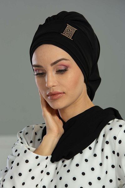 Aisha's Design Ready Turban - Gold Accessory, Design Chiffon, Ht-11