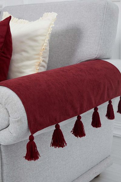 Aisha's Design 65x55 cm Tasseled 2-Piece Armrest Set - KC-4