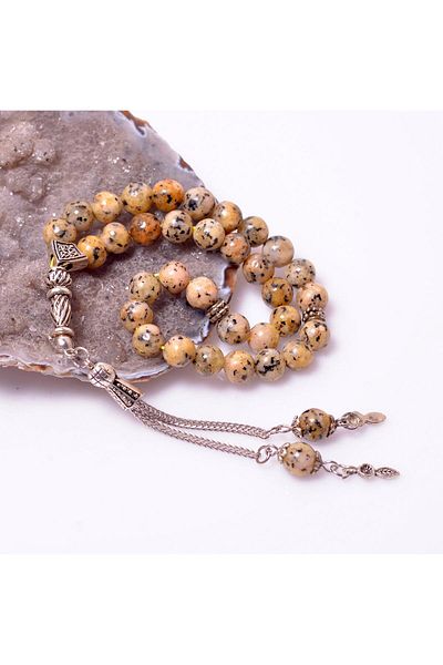 Taş Sandığı Dalmatian Jade Stone Rosary - 8 mm
