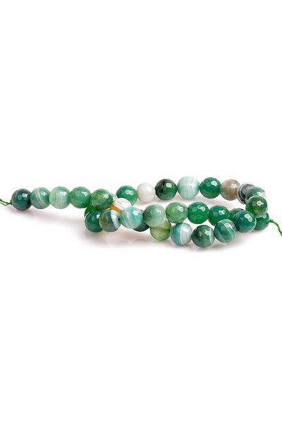 Taş Sandığı Green Agate Stone String - 12 mm Facet Cut