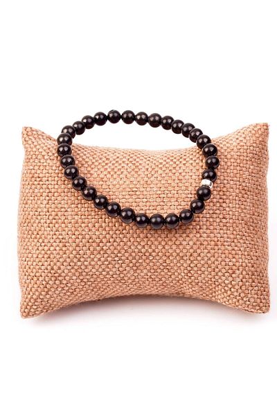 Taş Sandığı Shungite Stone Bracelet - 6 Mm with Silver Apparatus