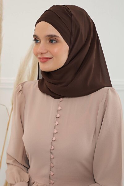 Aisha's Design Πρακτικό σάλι από σιφόν με κλασικό σχέδιο, CPS-15, CPS-15, καφέ