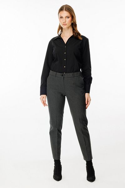 Ekol Mini Houndstooth Patterned Plus Size Fabric Trousers