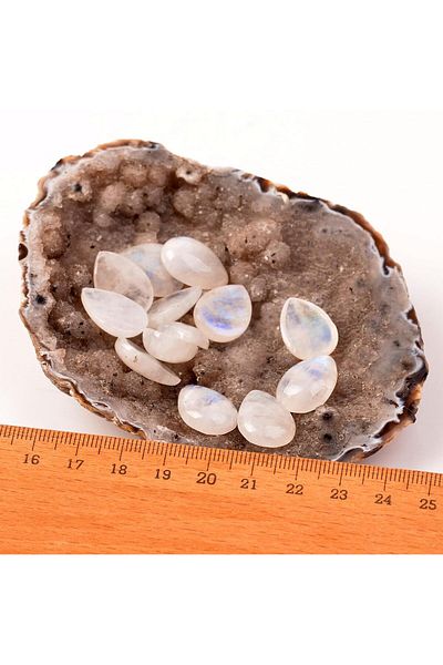 Taş Sandığı Moon Stone Drop Shaped Cabochon - Ring And Necklace Stone