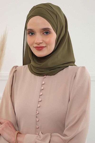 Aisha's Design شال شيفون كلاسيكي عملي بتصميم متقاطع - cps-15,cps-15