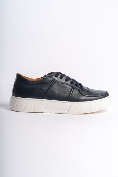 Mubiano Men's Genuine Leather Sports Shoes & Sneaker Navy Blue -Mbkry650-Lcv