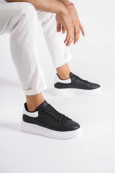 Mubiano Mbmcq1000-sb Pantofi sport și pantofi sport pentru bărbați cu talpă groasă, negru/alb