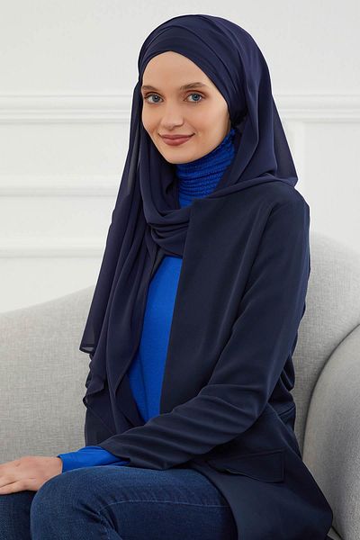 Aisha's Design شال شيفون كلاسيكي عملي بتصميم متقاطع - cps-15,cps-15