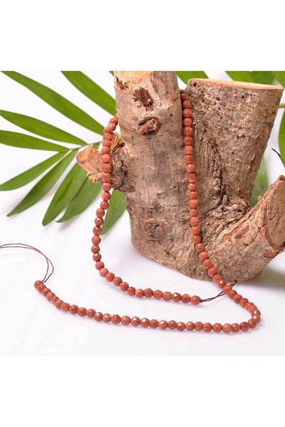Taş Sandığı 4 mm Facet Cut Brown Star Stone String