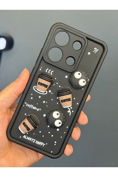 Fibaks جراب Redmi Note 13 4G مصمم بنمط حماية للكاميرا، غطاء سيليكون ناعم باللون الأسود